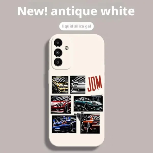 Capa de telefone de silicone líquido para carro de corrida, para samsung galaxy a55 a35 a25 a15 a05 a56 a36 a26 a16 a06 a54 a34 a24 a14 a53 a33 capa - Image 2